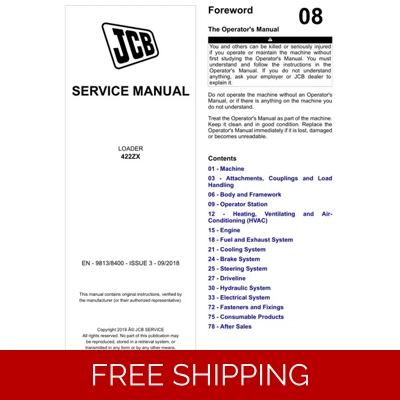 JCB 422ZX WHEELED LOADER SERVICE REPAIR MANUAL JCB 422ZX WHEELED LOADER SERVICE REPAIR MANUAL